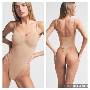 Skims Seamless Sculpt Thong Bodysuit Womens Sze XXS/XS Clay Beige